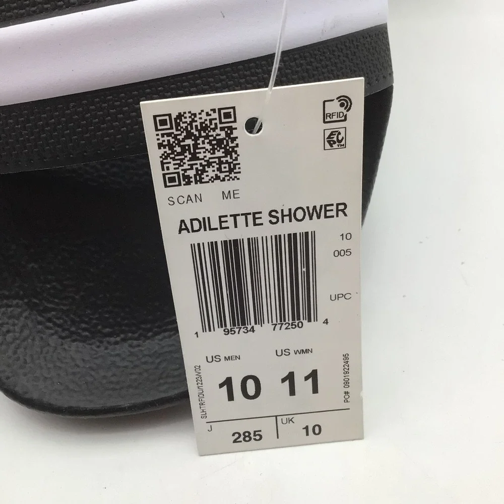 Adidas Adilette Shower Slides Mens Size 10 Black GZ5922 Cloudfoam Sandals NEW